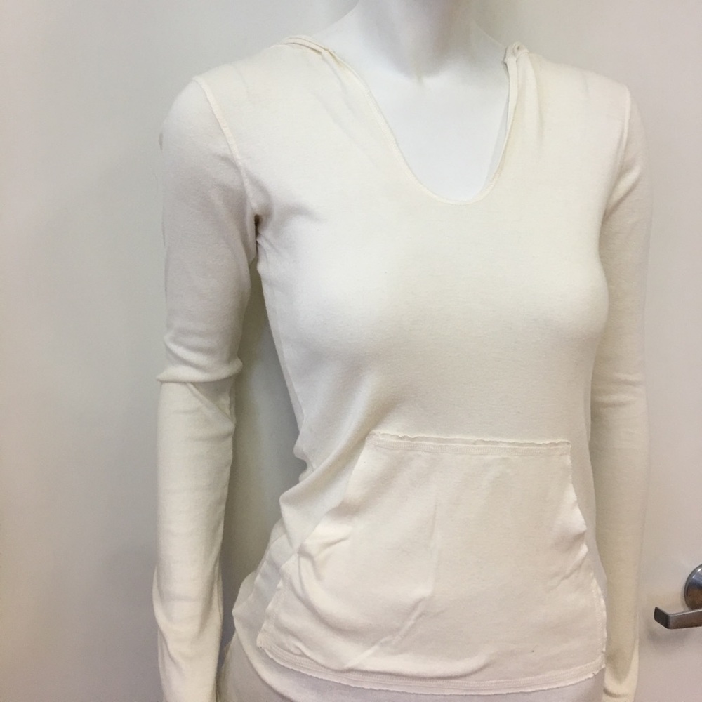 WHITE LS pull over SWEATSHIRT M - Picture 2 of 2